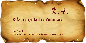 Königstein Ambrus névjegykártya