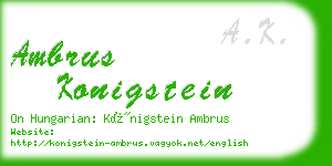 ambrus konigstein business card
